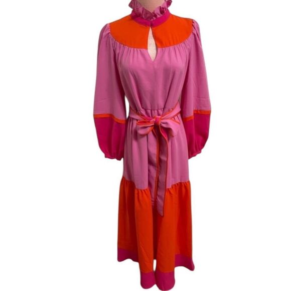 CROSBY By Mollie Burch DELPHINE DRESS BERRY COLORBLOCK S - Picture 2 of 7